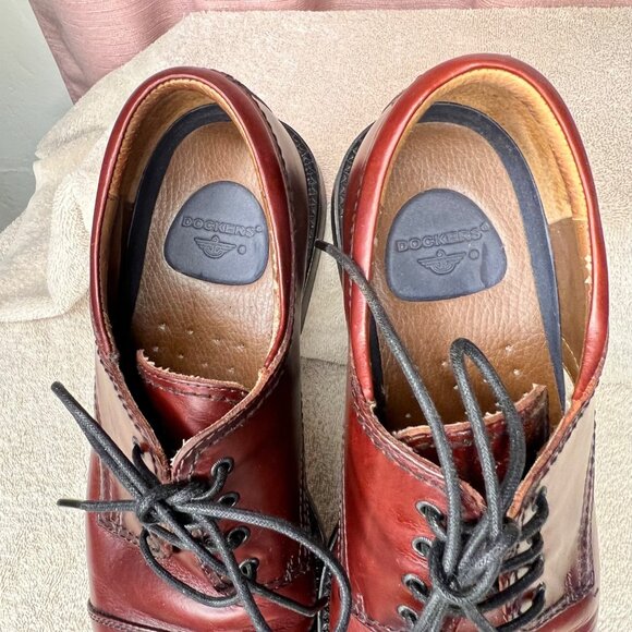 Dockers Mens Burgundy Leather Oxford Shoes Size 10.5M Cap Toe Casual Comfortable - Picture 6 of 16